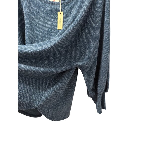 Max Studio Blue Textured Oversized Knit Sweater Top Sz 1X Top. NWT - Picture 3 of 12